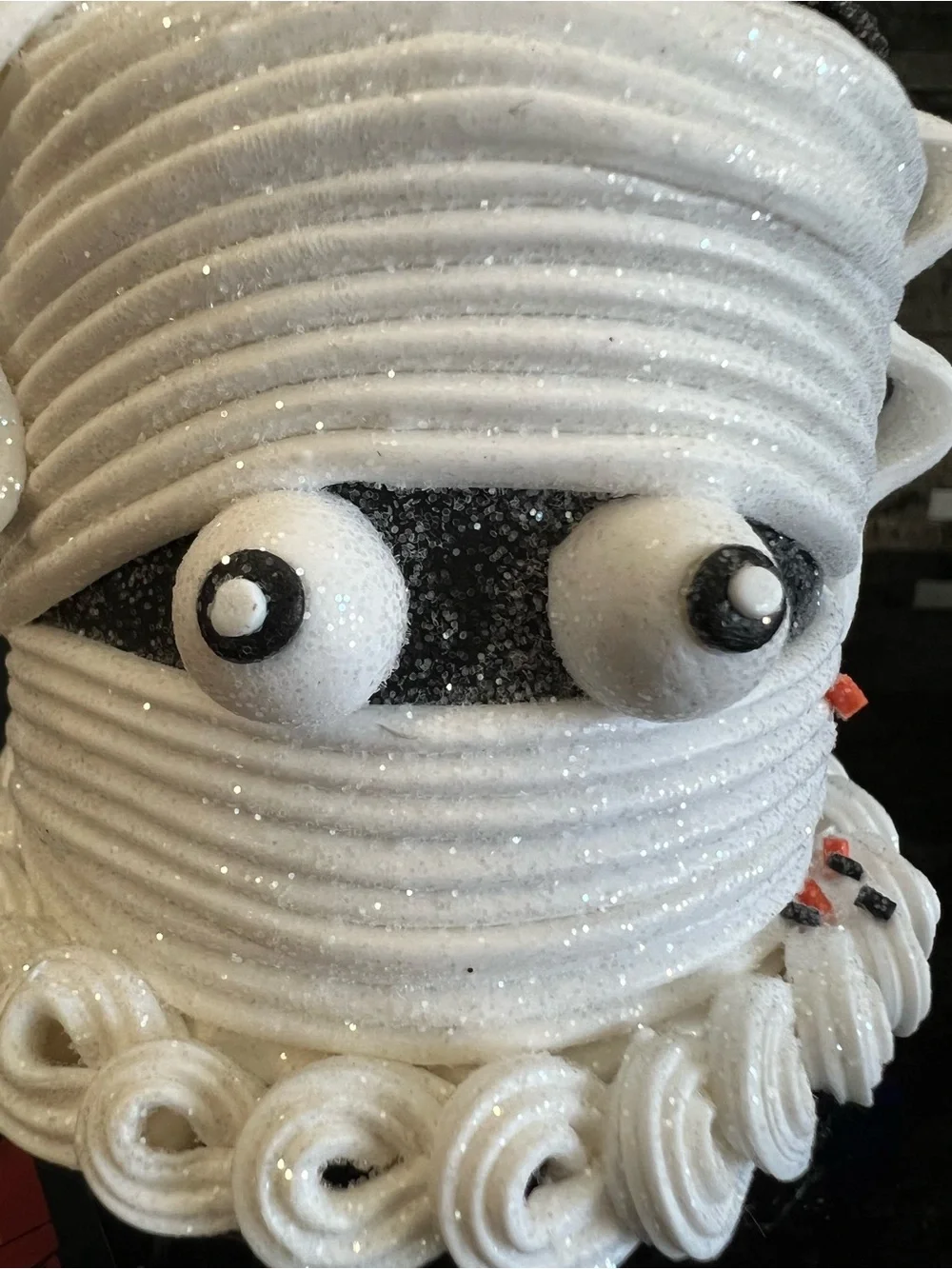 Halloween MUMMY & SPIDERS Faux Cake, 6 inches, Very Realistic & CUTE!!